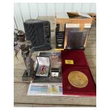 HEATER, METAL KNIGHT, SADAM MEDAL & CALENDAR,