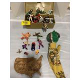 GROUP OF VINTAGE ACTION FIGURES & LOOSE CARS,