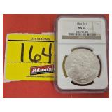 GRADED 1884 MORGAN SILVER DOLLAR