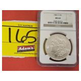 GRADED 1882-S MORGAN SILVER DOLLAR
