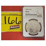 GRADED 1898-O MORGAN SILVER DOLLAR