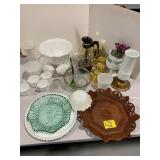 MCM COFFEE CARAFE, LARGE GROUP OF MILK GLASS,