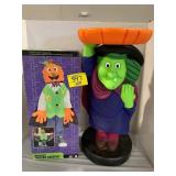 ANIMATED HALLOWEEN GREETER & WITCH CANDY STAND