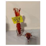 ART GLASS STARFISH PAPERWEIGHT, ART GLASS SWUNG