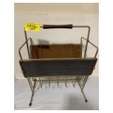 MID CENTURY METAL MAGAZINE RACK