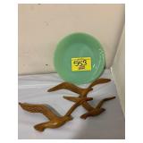 JADEITE FIRE KING RIBBED PLATE, PLASTIC MCM HOMCO