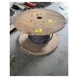 LARGE WOODEN SPOOL W/ HEAVY DUTY CABLE