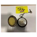 ANTIQUE POCKET WATCH W/ HINGE COVER & SEPARATE