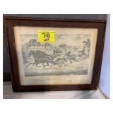 GEORGE PATCHEN FRAMED ANTIQUE HORSE PRINT