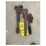 3 PIPE WRENCHES