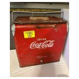 ANTIQUE METAL COCA-COLA COOLER - LID HAS BEEN
