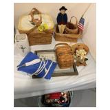 BASKETS, FLOWER VASE, HEATING PAD, FRAMED WALL