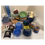 COLORFUL CHINA, TUMBLERS, COFFEE MUGS, ETC