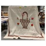 HAND STITCHED FRUIT BASKET APPLIQUE QUILT