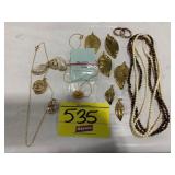 2 NECKLACE SHORTER CLASPS, 2 STRANDS OF BEADS,