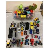 LOOSE TOY CARS, TUB OF KIDS TOYS OF ALL KINDS