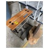 DELUXE WORK MATE, ANVIL ON WOOD STUMP