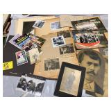 SCRAPBOOK W/ ANTIQUE PHOTOS & CLIPPINGS