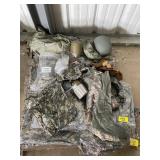 PALLET OF CAMO MILITARY ACCESSORIES & SUPPLIES