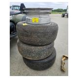 (3) TIRES AND (4) RIMS