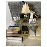 CIGAR BOXES, PLASTIC MODEL PLANE, MUGS, OFFICE
