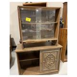 GLASS-DOOR SHELF, SLIDING DOOR PRESSED WOOD