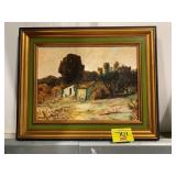 GRACIA SIGNED OIL ON CANVAS W/ GREEN WOOD FRAME