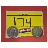 (2) 1776-1976 BICENTENNIAL QUARTERS