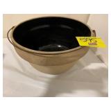 ANTIQUE HANDLED CROCK MIXING BOWL