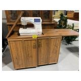 ELNA ENVISION SEWING MACHINE IN CABINET