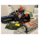 GROUP OF TANK TOYS, PLASTIC KIDS TOYS, BLASTER