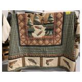 SUPER FUN HAND STITCHED LOG CABIN & FISH THEMED
