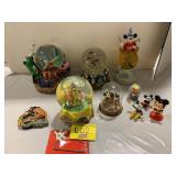 GROUP OF DISNEY THEMED SNOWGLOBES, MICKEY &