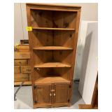 6FT TALL CARVED WOOD CORNER CABINET