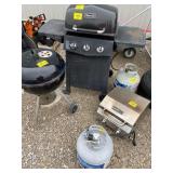 2 PROPANE TANKS, WEBER KETTLE, NEXGRILL, BBQ