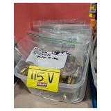 (1) TOTE OF BRASS CASINGS...MOSTLY 9MM