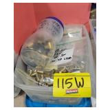 (1) TOTE OF BRASS CASINGS...MOSTLY 9MM