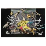 GROUP OF BIRD BROOCHES OF ALL KINDS