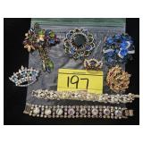 GROUP OF FANCY MULTI-COLOR RHINESTONE COSTUME