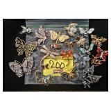 GROUP OF BUTTERFLY/BUG BROOCHES OF ALL KINDS