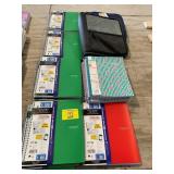 2 ROWS OF BINDERS & MEAD NOTEBOOKS