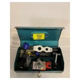 METAL TOOLBOX W/ KOBALT TOOLS, HARDWARE OF ALL