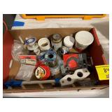 FLAT OF SOLDER WIRE, PUTTY, HARDWARE OF ALL KINDS