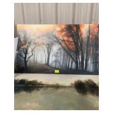 2 LARGE TREE-LINE CANVAS PRINTS