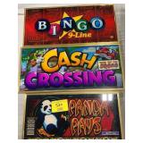 3 FRAMED PINBALL MACHINE PANELS