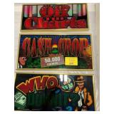 3 FRAMED PINBALL MACHINE PANELS