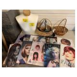 BASKETS, STYROFOAM BUST, SET OF HAIR STYLING