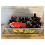 TUB OF NAIL POLISHES OF ALL KINDS, RESIN SHELF