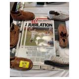 MARK MCGWIRE PRINTS, LEATHER SANDAL SHOES