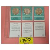 (3) SOLID FRANKLIN BRONZE COINS...MAN ON THE